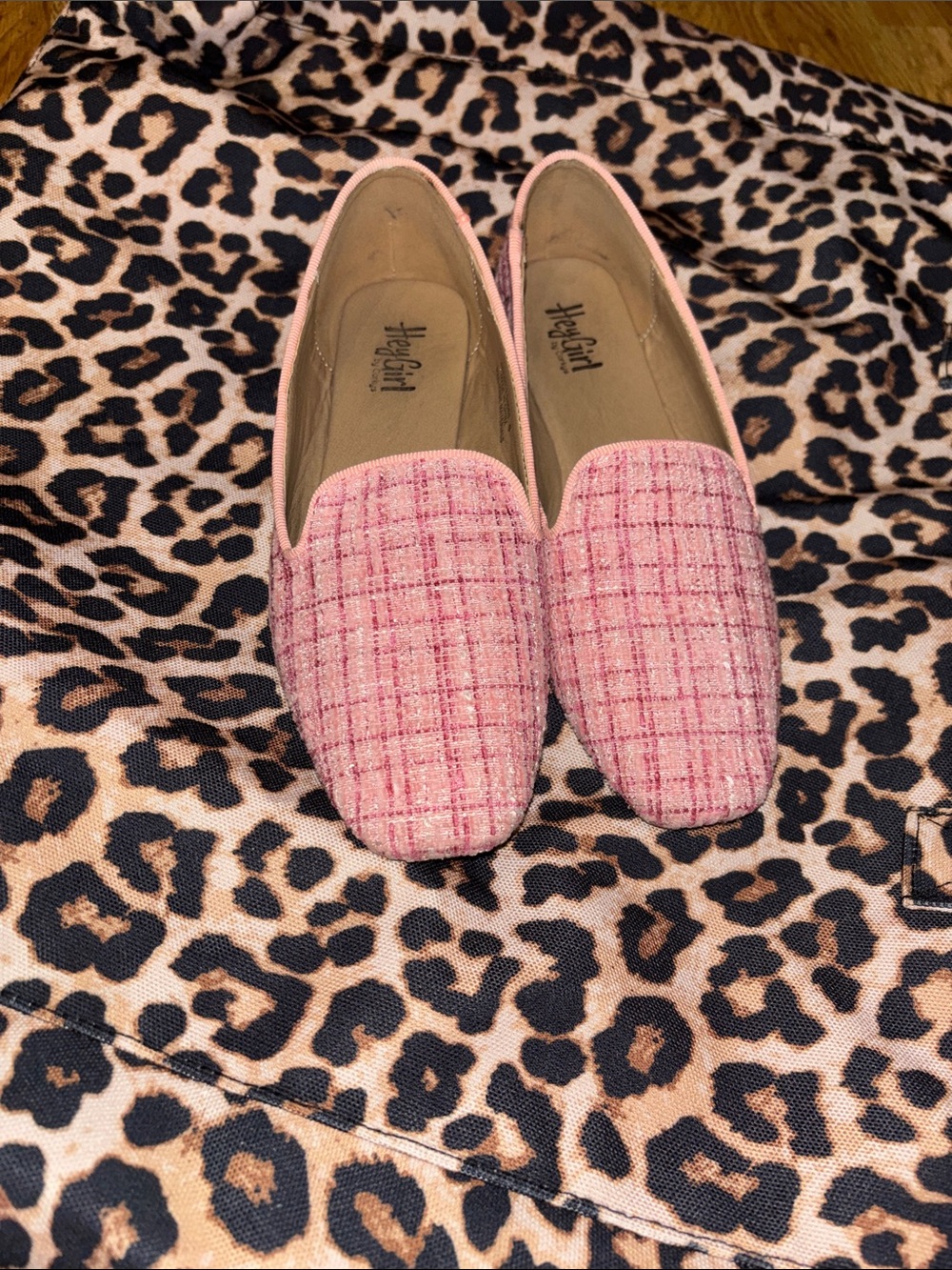 Corkys Pink Tweed Slip-On Flats